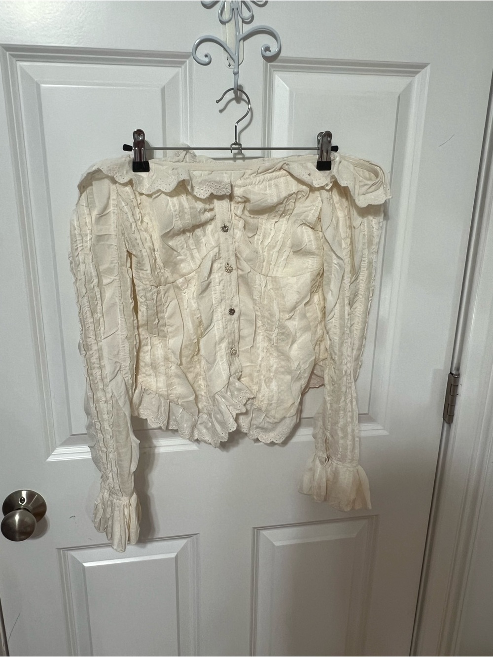 Ivory Ruffled Blouse - Picture 5 of 7